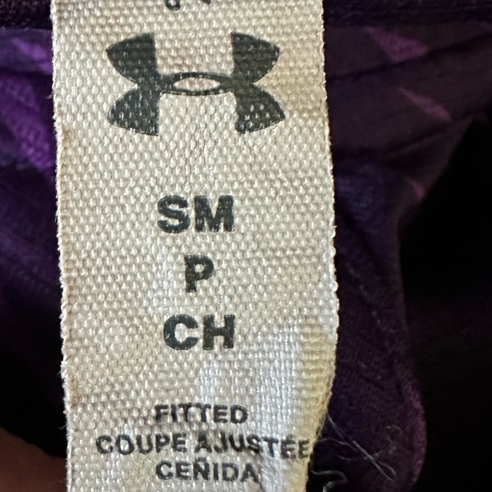 Under Armour 1/2 Zip Pullover Purple Long Sleeve Running Lightweight Sz S/M - Picture 6 of 11